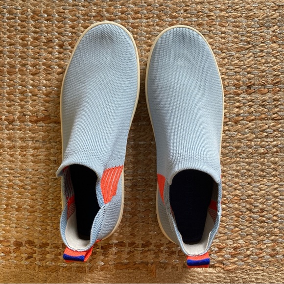 Rothy's Chelsea High Top Boot Size 8 Sneakers Shoes Artic Blue / Orange - Picture 2 of 10